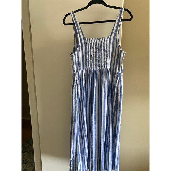 NWT Old Navy Fit & Flare Sleeveless Midi Dress Blue White Stripe Size Large - Picture 5 of 10